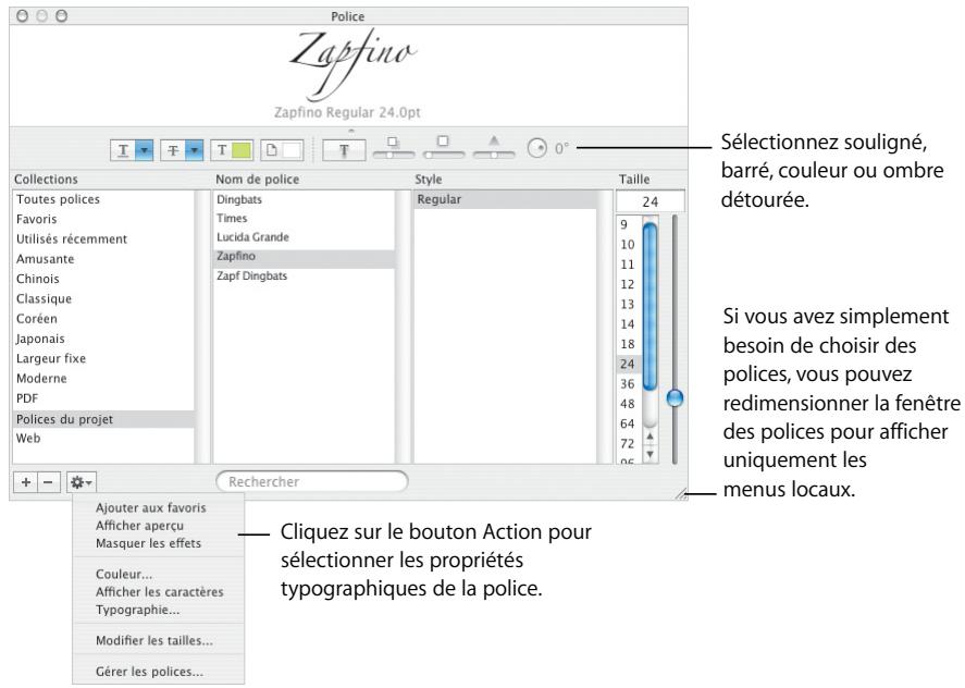 APPLE MAC OS X 10.3 - Fenetre des polices - 1