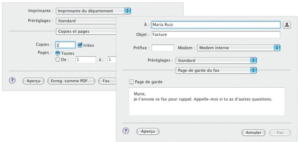 APPLE MAC OS X 10.3 - Envo par télécopie - 1