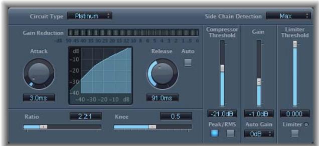 APPLE SOUNDTRACK PRO - Paramètres du module Compressor - 1