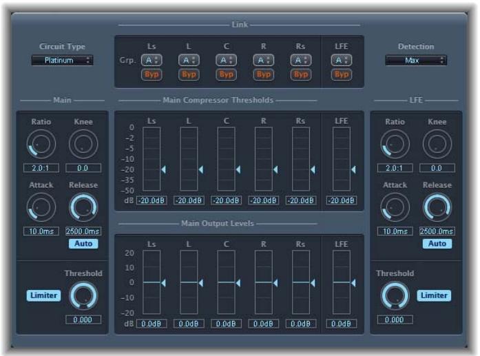 APPLE SOUNDTRACK PRO - Paramètres du module Surround Compressor - 1