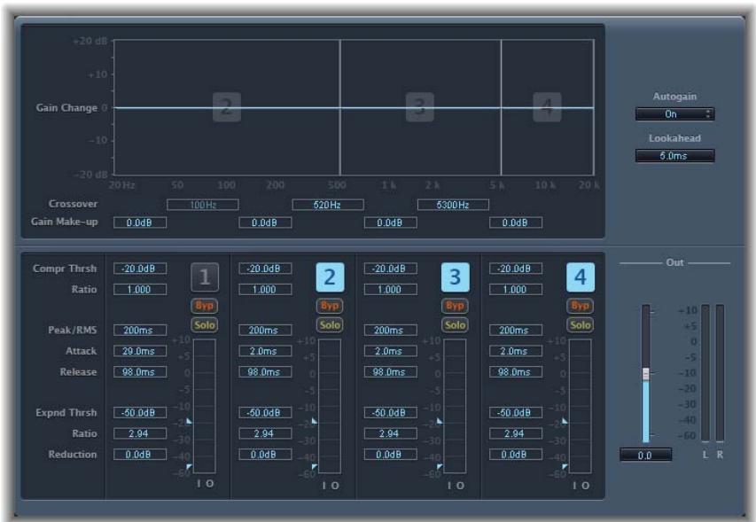 APPLE SOUNDTRACK PRO - Paramètres du module Multipressor - 1