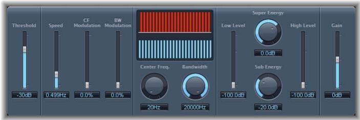APPLE SOUNDTRACK PRO - Paramètres du module Spectral Gate - 1