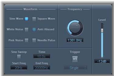 APPLE SOUNDTRACK PRO - Paramètres du module Test Oscillator - 1