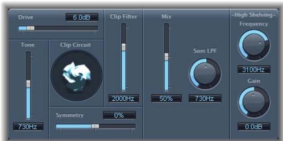 APPLE SOUNDTRACK PRO - Paramètres de l'effet Clip Distortion - 1