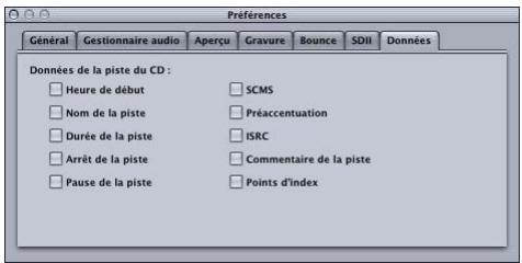APPLE WAVEBURNER - Préférences pour les informations - 1
