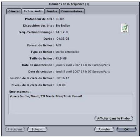 APPLE WAVEBURNER - Onglet fichier audio - 1