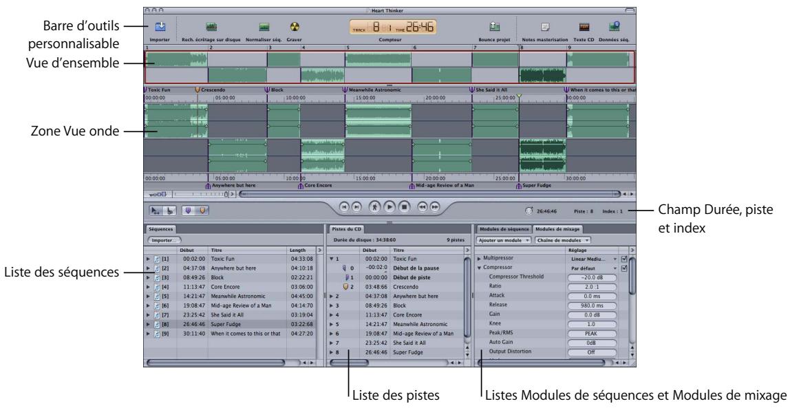 APPLE WAVEBURNER - La création de projets s'effectue dans la fenêtre principale de waveburner. - 1