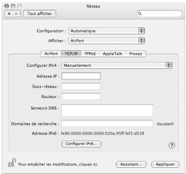 APPLE POWERBOOK G4 15-INCH - Configuration manuelle d'une connexion airport extreme - 2