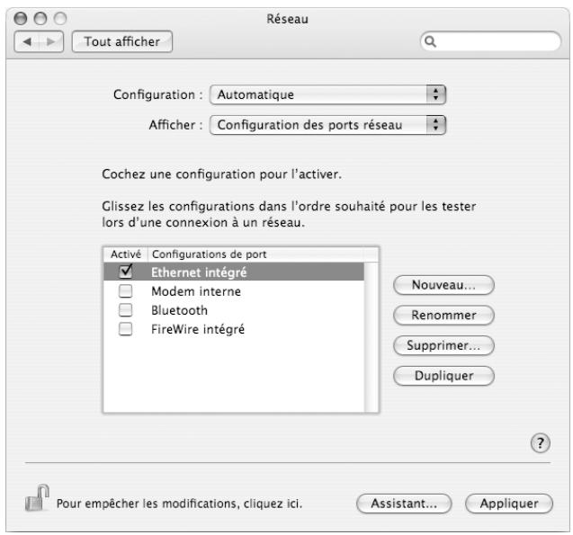 APPLE POWERBOOK G4 15-INCH - Pour configurer les préférences réseau pour le port ethernet intégré : - 1