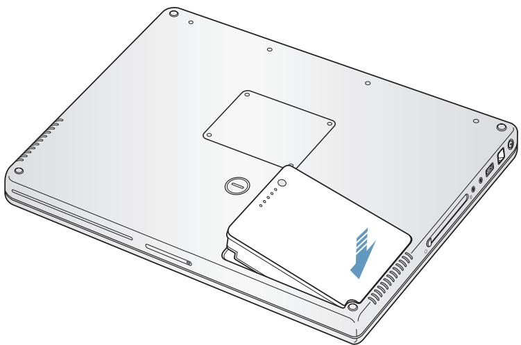 APPLE POWERBOOK G4 15-INCH - Pour remettre la batterie en place : - 1