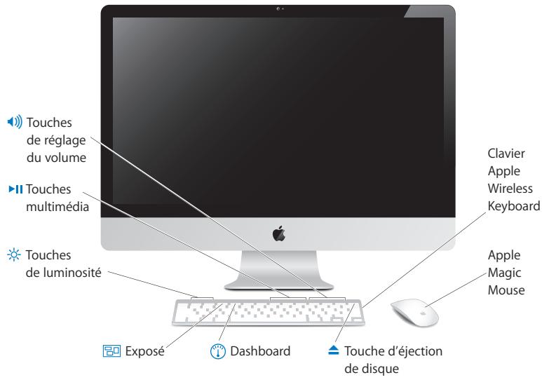 APPLE IMAC 27 INCH - Fonctionnalités du clavier Apple Wireless Keyboard et de la souris Apple Magic Mouse - 1