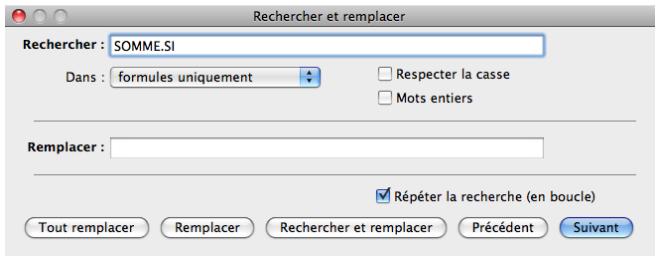 APPLE IWORK - Recherche et remplacement d' éléments de formule - 1