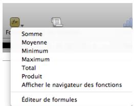 APPLE IWORK - Utilisation de formules rapides prédéfines - 1