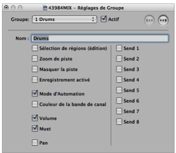 APPLE LOGIC PRO 8 - Définition des réglages de groupe - 1