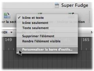 APPLE LOGIC PRO 8 - Pour ajouter un bouton à la barre d'outils Logic Pro : - 1