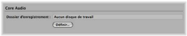 APPLE LOGIC PRO 8 - Pour définiir le dossier d'enregistrement : - 1