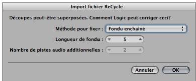 APPLE LOGIC PRO 8 - Pour importer un fichier ReCycle dans la zone Arrangement : - 1