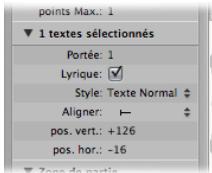 APPLE LOGIC PRO 8 - Définition de paramètres pour des objets/texte - 1