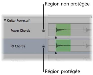 APPLE LOGIC PRO 8 - Pour protéger la position des points de début, de fin et d'ancrage d'une région : - 1
