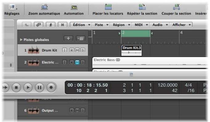 APPLE LOGIC PRO 8 - Réglage du tempo d'un projet afin de l'adapter à une région audio - 1
