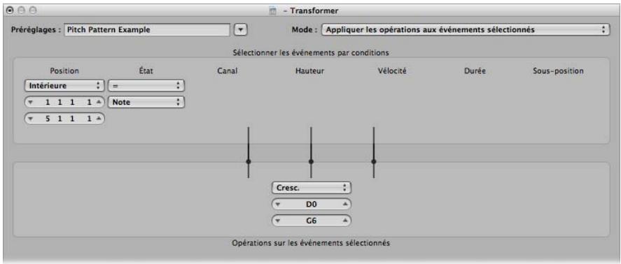 APPLE LOGIC PRO 8 - Pour creer un motif de hauteur ascendant à partir de notes d'une hauteur tonale : - 1