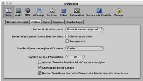 APPLE LOGIC PRO 8 - Édition des préférences - 1