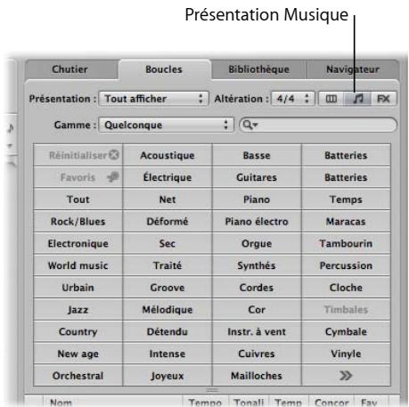 APPLE LOGIC PRO 8 - Navigation pour rechercher des bouchles Apple Loops - 2
