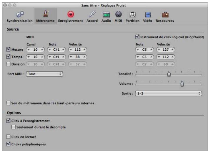 APPLE LOGIC PRO 8 - Réglage du métronome - 1