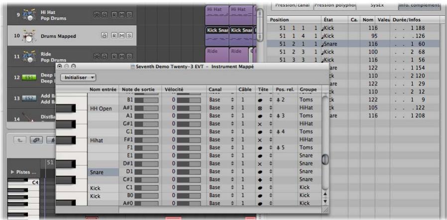 APPLE LOGIC PRO 8 - Notes d'instruments mis en correspondance - 1