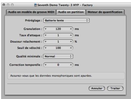 APPLE LOGIC PRO 8 - Pour ouvrir et utiliser la fonction Audio en partition : - 1