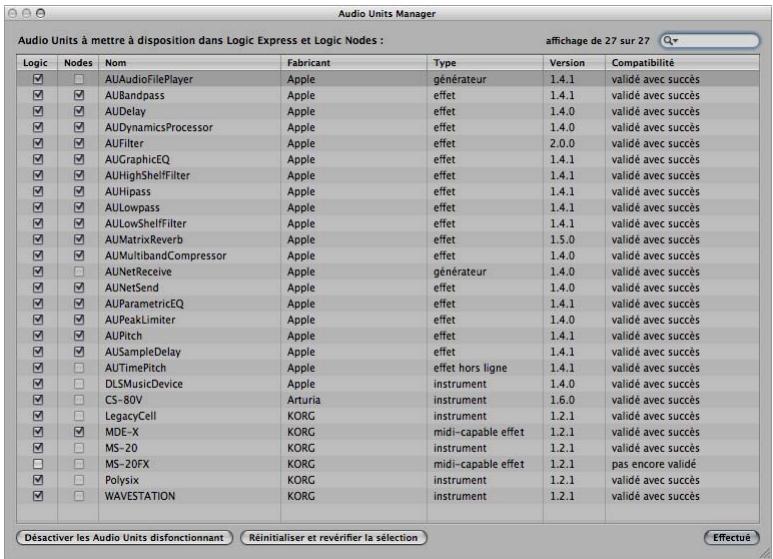 APPLE LOGIC PRO 8 - Pour ouvrir Audio Units Manager : - 1