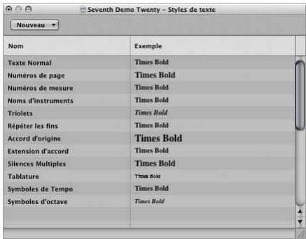 APPLE LOGIC PRO 8 - À propos de la fenêtre Styles de texte - 1