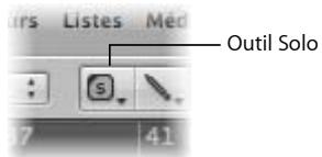 APPLE LOGIC PRO 8 - Pour activer la lecture solo d'une région avec l'outil Solo : - 1