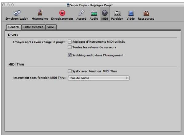 APPLE LOGIC PRO 8 - Onglet Général - 1