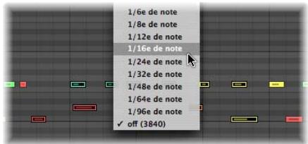 APPLE LOGIC PRO 8 - Pour définiir une valeur de quantification à l'aide de l'outil Quantification : - 1