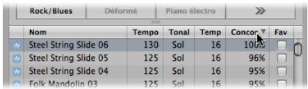 APPLE LOGIC PRO 8 - Tri de bocles Apple Loops dans le navigateur de bocles - 1