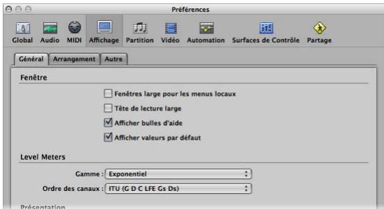 APPLE LOGIC PRO 8 - Pour modifier l'ordre dans un VU-metre multicanal : - 1