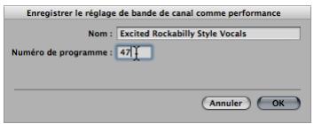 APPLE LOGIC PRO 8 - Pour creer un réglage de performance : - 1