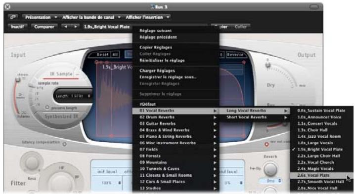 APPLE LOGIC PRO 8 - Pour charger un réglage : - 1