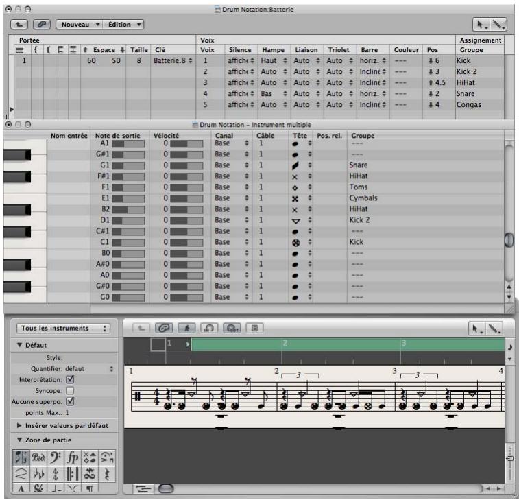 APPLE LOGIC PRO 8 - Notation batterie avec styles de portée mis en correspondance - 1