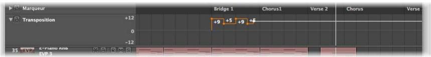 APPLE LOGIC PRO 8 - Modification de transpositions à l'aide des pistes d'accord et de transposition - 1