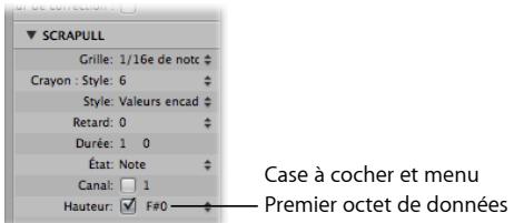 APPLE LOGIC PRO 8 - Utilisation du paramètre Premier octet de données - 1