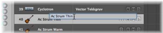 APPLE LOGIC PRO 8 - Pour creer le nom d'une piste : - 1