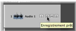 APPLE LOGIC PRO 8 - Pour activer l'enregistrement sur une ou plusieurs pistes audio, effectuez l'une des opérations suivantes : - 1