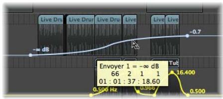 APPLE LOGIC PRO 8 - Pour courber une ligne d'automatisation : - 1