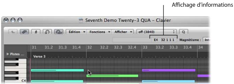 APPLE LOGIC PRO 8 - Utilisation de l'écran d'informations - 1