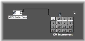 APPLE LOGIC PRO 8 - Pour étabir une connexion entre deux objets - méthode 1 : - 2
