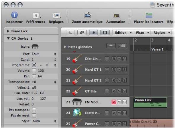 APPLE LOGIC PRO 8 - Réglages des paramètres de canaux MIDI externes - 1