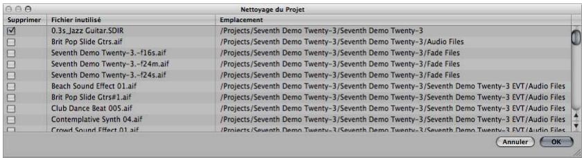 APPLE LOGIC PRO 8 - Nettoyage de projets - 1