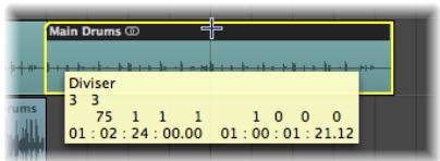 APPLE LOGIC PRO 8 - Pour diviser une ou plusieurs régions : - 1